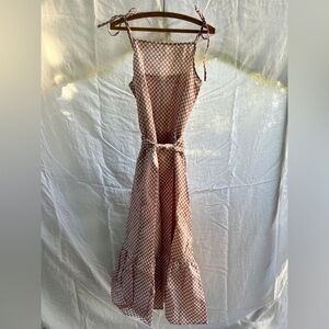 Little Tienda Rowe Dress in Linen Sand Check - La Vie collection